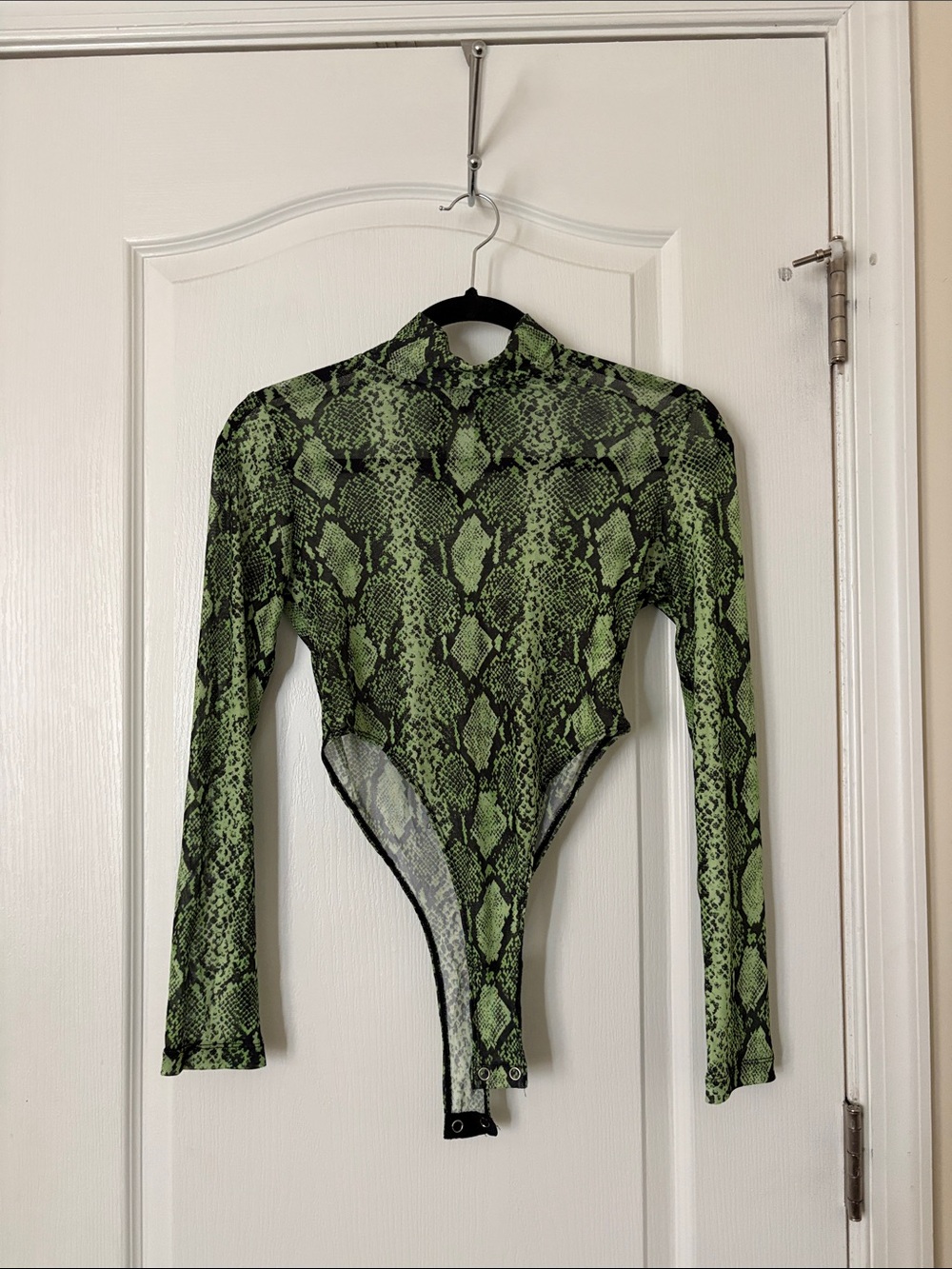 Green Snake-Print Reptile Bodysuit